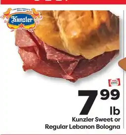 Weis Markets Kunzler Sweet or Regular Lebanon Bologna offer