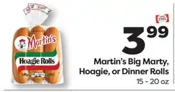 Weis Markets Martin's Big Marty, Hoagie, or Dinner Rolls offer