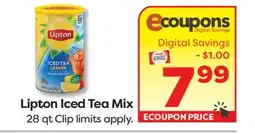 Weis Markets Lipton Iced Tea Mix offer