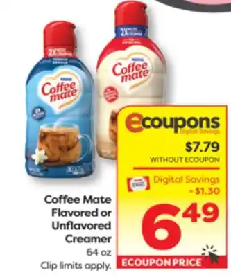 Weis Markets Coffee Mate Flavored or Unflavored Creamer offer