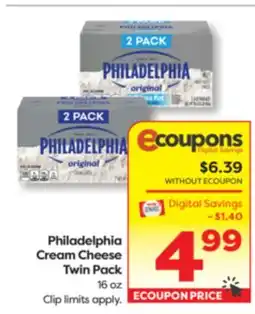 Weis Markets Philadelphia Cream Cheese Twin Pack offer