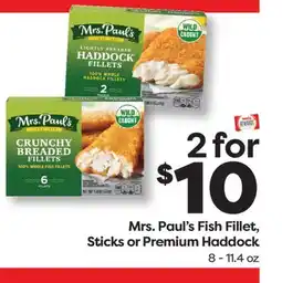 Weis Markets Mrs. Paul's Fish Fillet, Sticks or Premium Haddock offer