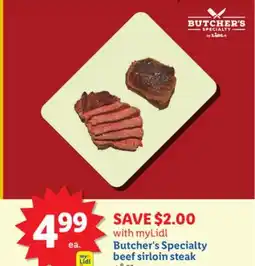 Lidl Butcher's Specialty beef sirloin steak offer