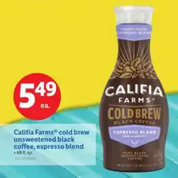 Lidl Califia Farms cold brew unsweetened black coffee, espresso blend offer