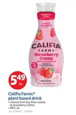 Lidl Califia Farms plant based drink offer