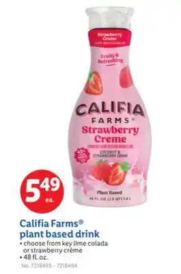 Lidl Califia Farms plant based drink offer