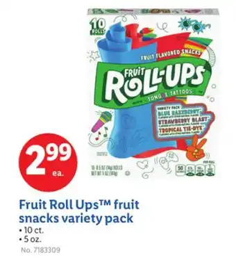 Lidl Fruit Roll Ups fruit snacks variety pack offer