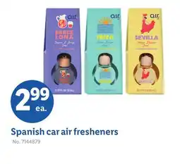 Lidl Spanish car air fresheners offer