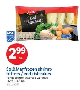 Lidl Sol&Mar frozen shrimp fritters/cod fishcakes offer