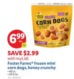 Lidl Foster Farms frozen mini corn dogs, honey crunchy offer