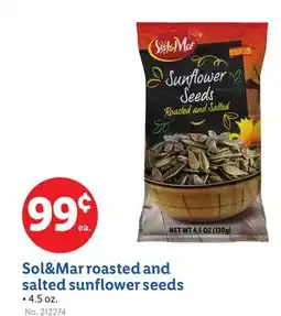 Lidl Sol&Mar roasted and salted sunflower seeds offer