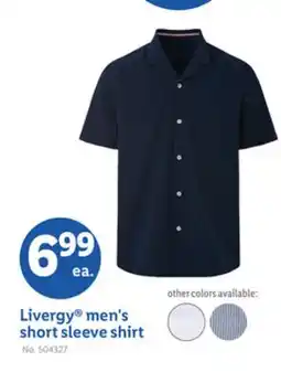 Lidl Livergy men's short sleeve shirt offer