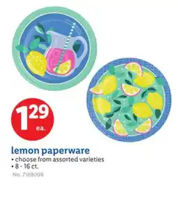 Lidl lemon paperware offer