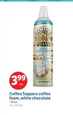 Lidl Coffee Toppers coffee foam, white chocolate offer