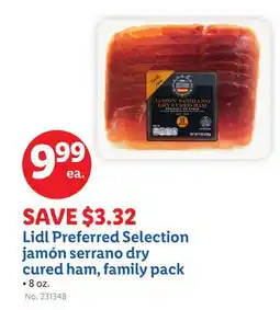 Lidl Lidl Preferred Selection jamón serrano dry cured ham, family pack offer