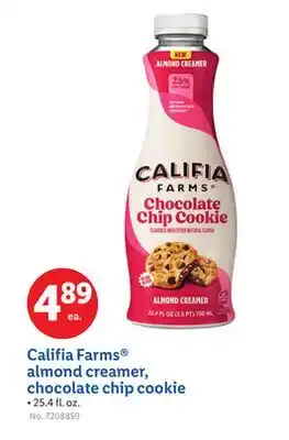 Lidl Califia Farms almond creamer, chocolate chip cookie offer