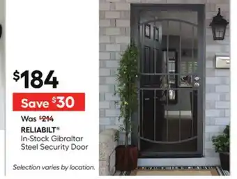 Lowe's In-Stock Gibraltar Steel Security Door offer