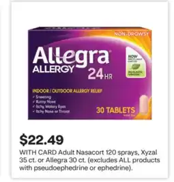 CVS Adult Nasacort 120 sprays, Xyzal 35 ct. or Allegra 30 ct offer