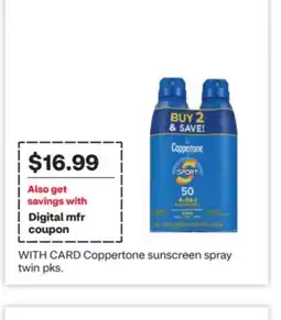 CVS Coppertone sunscreen spray twin pks offer