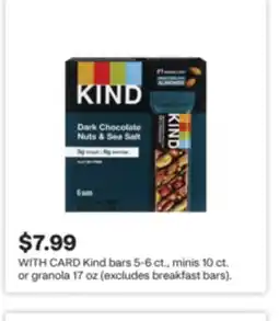CVS Kind bars 5-6 ct., minis 10 ct. or granola 17 oz offer