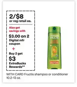 CVS Fructis shampoo or conditioner 10.2-13 oz offer