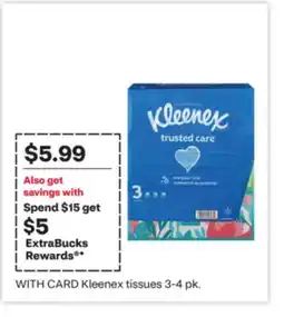 CVS Kleenex tissues 3-4 pk offer