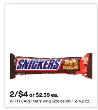 CVS Mars King Size candy 1.2-4.2 oz offer