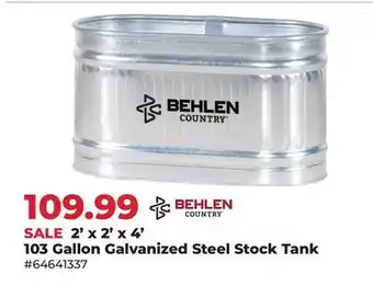 Runnings 2' x 2' x 4' 103 Gallon Galvanized Steel Stock Tank offer