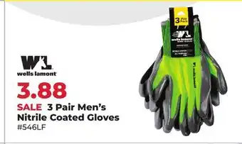Runnings 3 Pair Men's Nitrile Coated Gloves offer