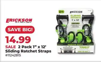 Runnings 2 Pack 1 x 12' Sliding Ratchet Straps offer