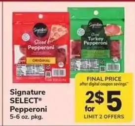 Safeway Signature Select Pepperoni offer