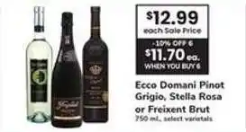 Safeway Ecco Domani Pinot Grigio, Stella Rosa or Freixent Brut offer