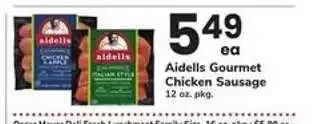 Safeway Aidells Gourmet Chicken Sausage offer