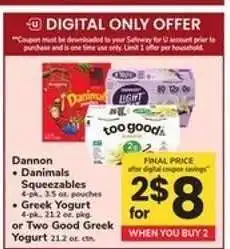 Safeway Dannon Products offer