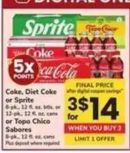 Safeway Coke, Diet Coke Or Sprite offer