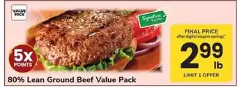 Safeway 80% Lean Ground Beef Value Pack offer