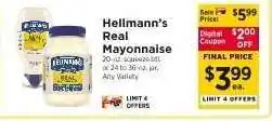 ShopRite Hellmann's Real Mayonnaise offer