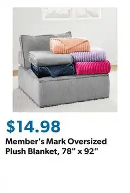 Sam's Club Member's Mark Oversized Plush Blanket, 78 x 92 offer