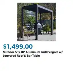 Sam's Club Mirador 5' x 10' Aluminum Grill Pergola w/ Louvered Roof & Bar Table offer