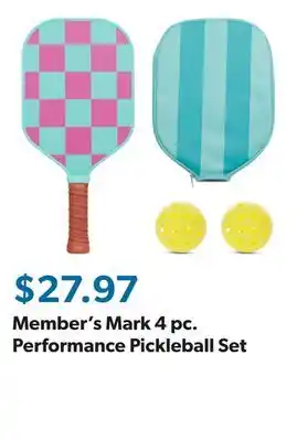 Sam's Club Member's Mark 4 pc. Performance Pickleball Set offer
