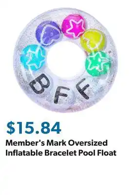 Sam's Club Member's Mark Oversized Inflatable Bracelet Pool Float offer