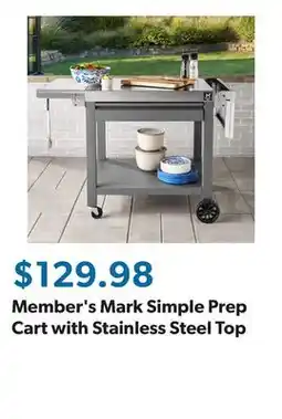 Sam's Club Member's Mark Simple Prep Cart with Stainless Steel Top offer