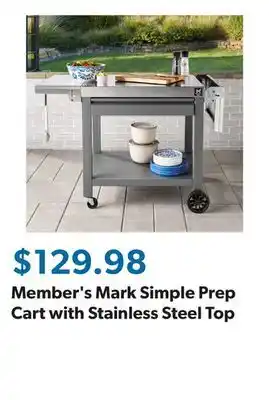 Sam's Club Member's Mark Simple Prep Cart with Stainless Steel Top offer