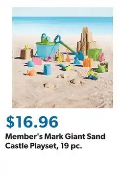 Sam's Club Member's Mark Giant Sand Castle Playset, 19 pc offer