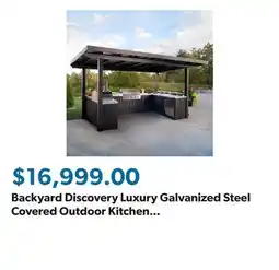 Sam's Club Backyard Discovery Luxury Galvanized Steel Covered Outdoor Kitchen with Grill & Pizza Oven offer