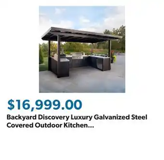 Sam's Club Backyard Discovery Luxury Galvanized Steel Covered Outdoor Kitchen with Grill & Pizza Oven offer