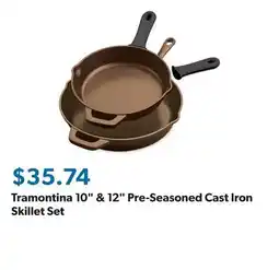Sam's Club Tramontina 10 & 12 Pre-Seasoned Cast Iron Skillet Set offer