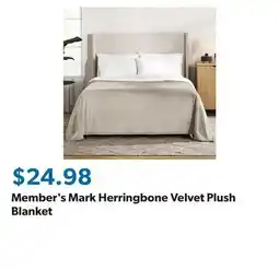 Sam's Club Member's Mark Herringbone Velvet Plush Blanket offer