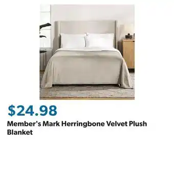 Sam's Club Member's Mark Herringbone Velvet Plush Blanket offer