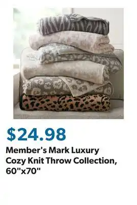 Sam's Club Member's Mark Luxury Cozy Knit Throw Collection, 60x70 offer